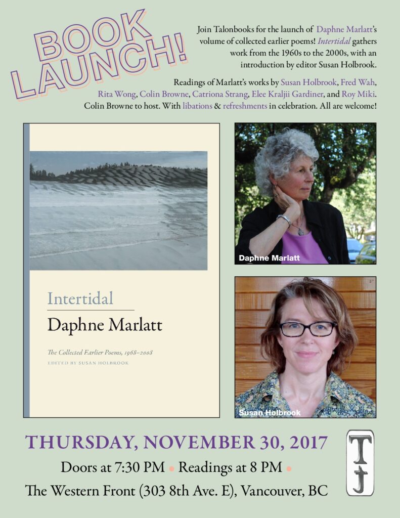 Launch of Daphne Marlatt’s <em data-eio=